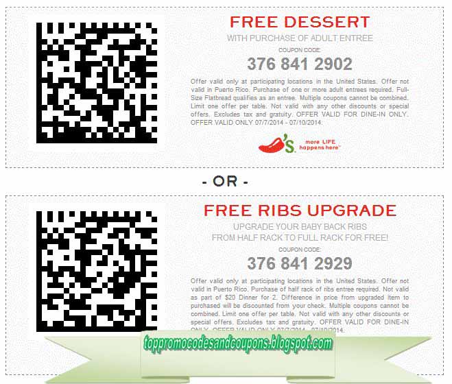 Free Promo Codes and Coupons 2021 Chili's Coupons