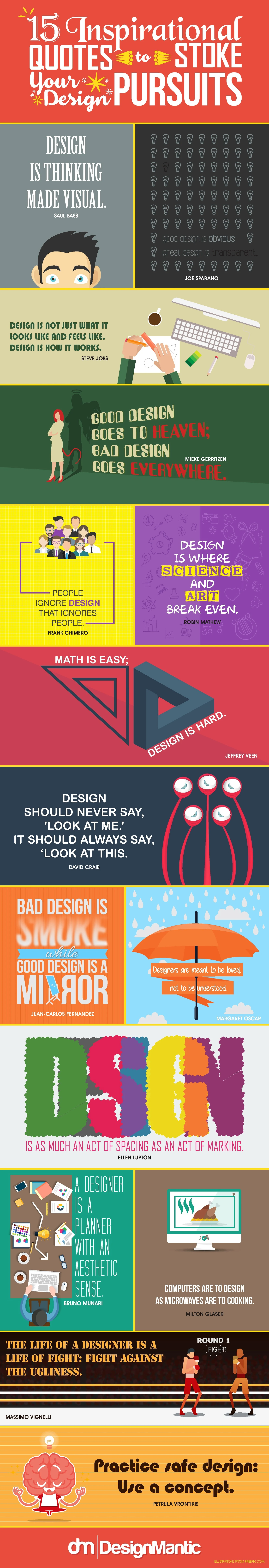 15 Inspirational Quotes To Stoke Your Design Pursuits - #infographic