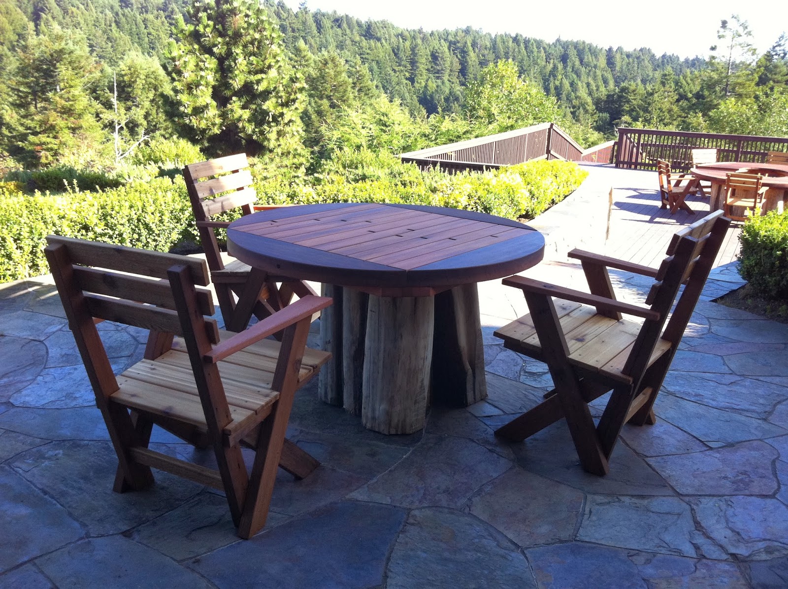 Mathew Isaac's Woodworks Salvaged Redwood Patio Furniture
