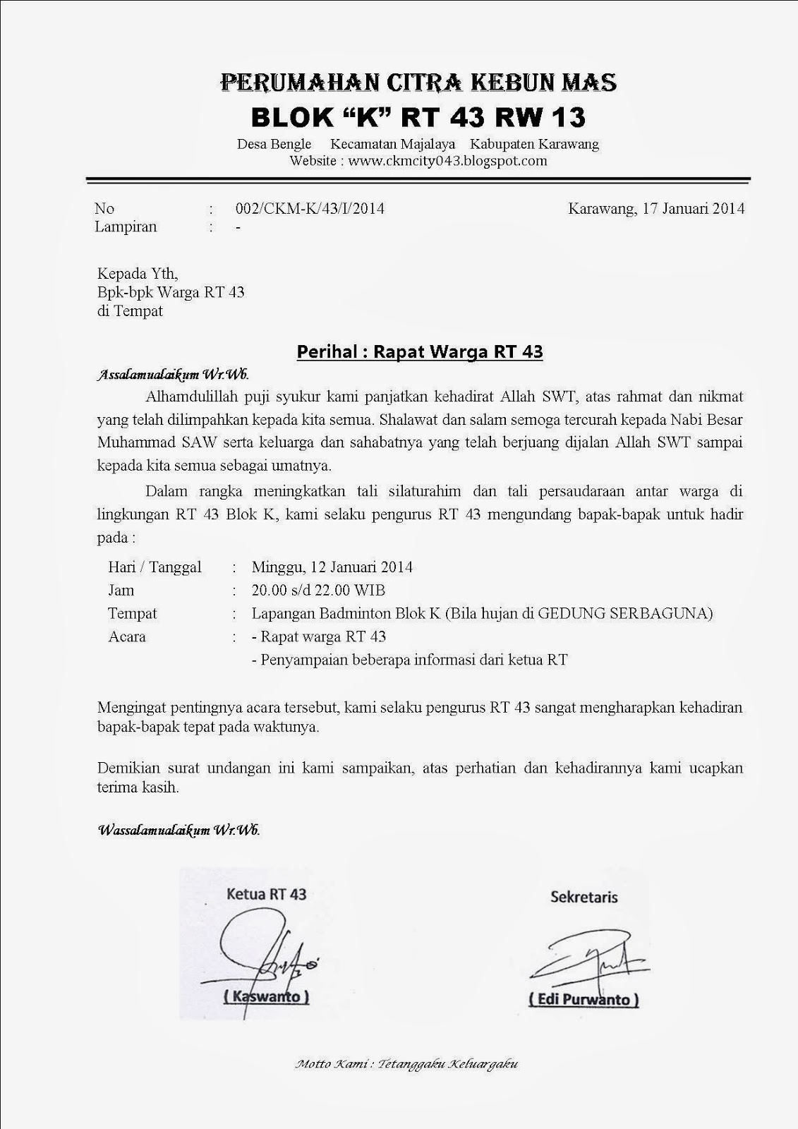 Cara Mudah Menulis Format Surat Undangan Rapat Dengan Semi