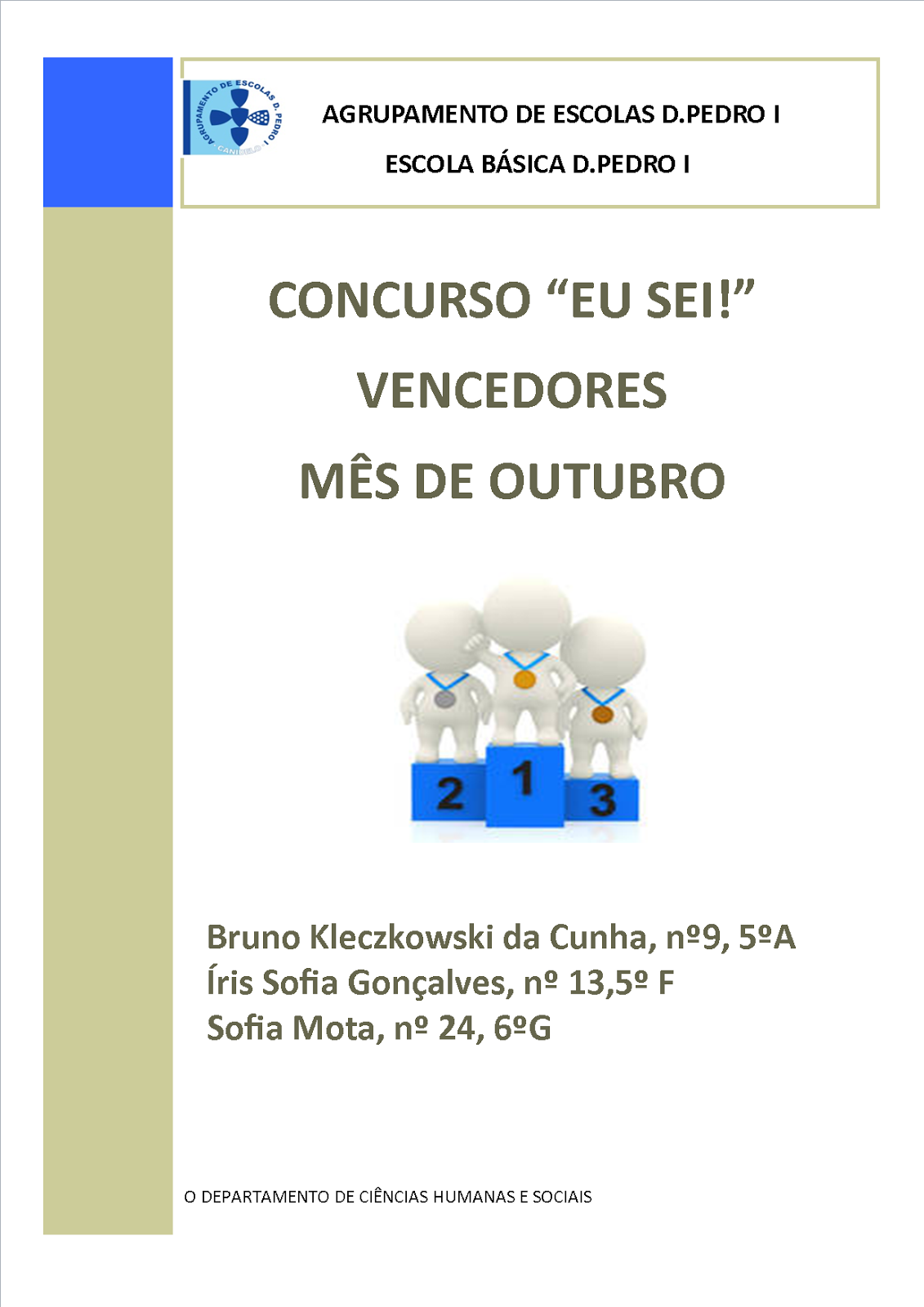 Concurso"Eu sei!" - Vencedores mês de outubro