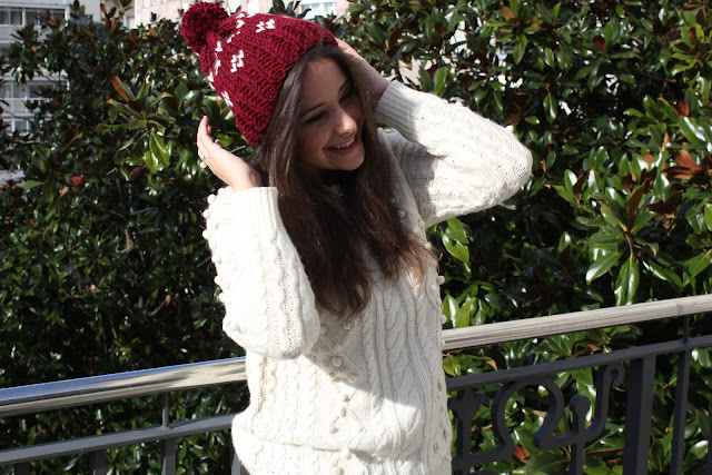 DIY gorros de lana dos agujas