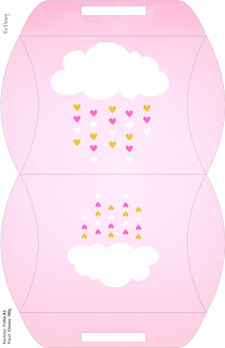 Blesing Rain for Girls: Free Printable Boxes. Blesing Rain for Girls Free Printable Pillow Box.