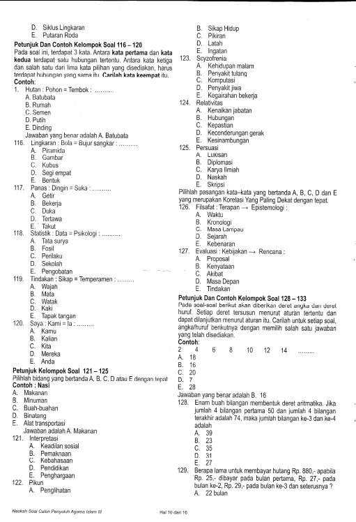 Download Contoh Soal Dan Pembahasan Latihan Tes Tertulis Tenaga Penyuluh Agama Islam Non Pns Serba Serbi Guru Serba Serbi Guru