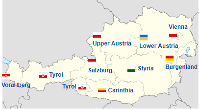 Pembagian wilayah administratif Austria Peta pembagian wilayah administratif Austria