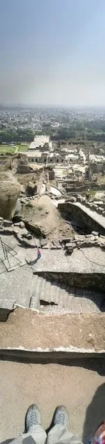Things to see in Hyderabad India: vertical panorama of Golconda Fort