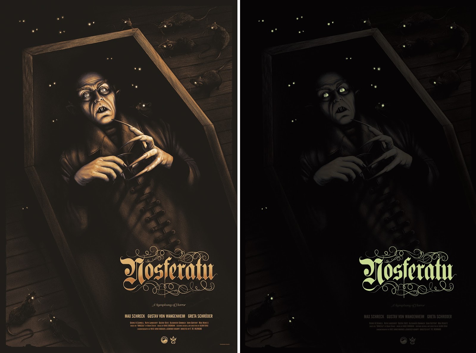 The Blot Says... Nosferatu GID Movie Poster Screen Print by Sara Deck