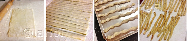 Cutting pastry, Twisting, pastry, Baking