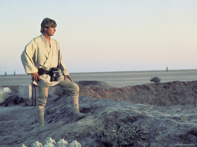 star wars, luke looking at the suns, wondering, future, quest