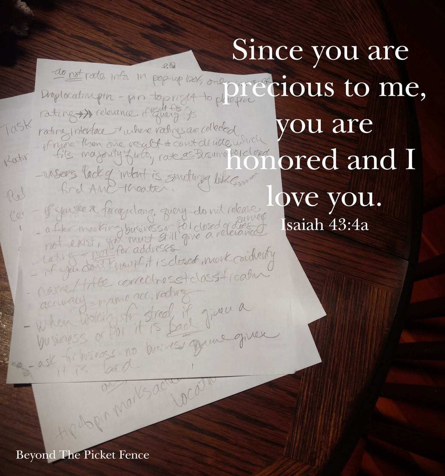 Beyond The Picket Fence Sunday Verses