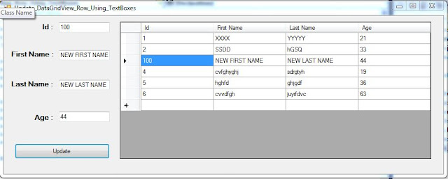 vb.net update datagridview row using textboxes