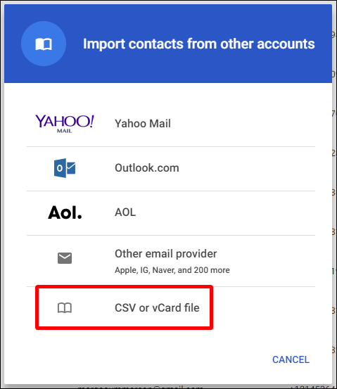 Scaricare la Vcard dai contatti Google