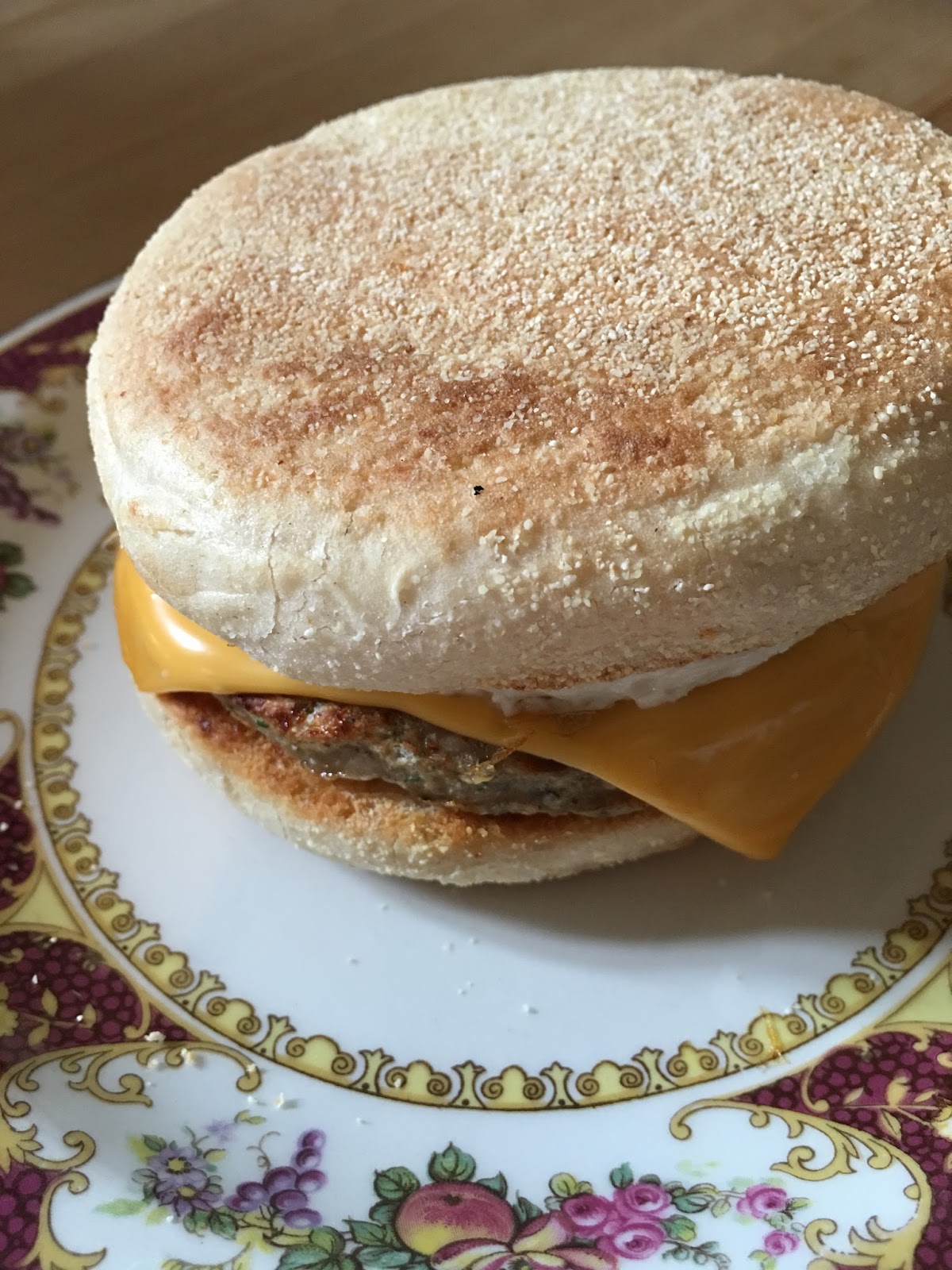 Homemade "McDonald's style" sausage & egg breakfast muffin