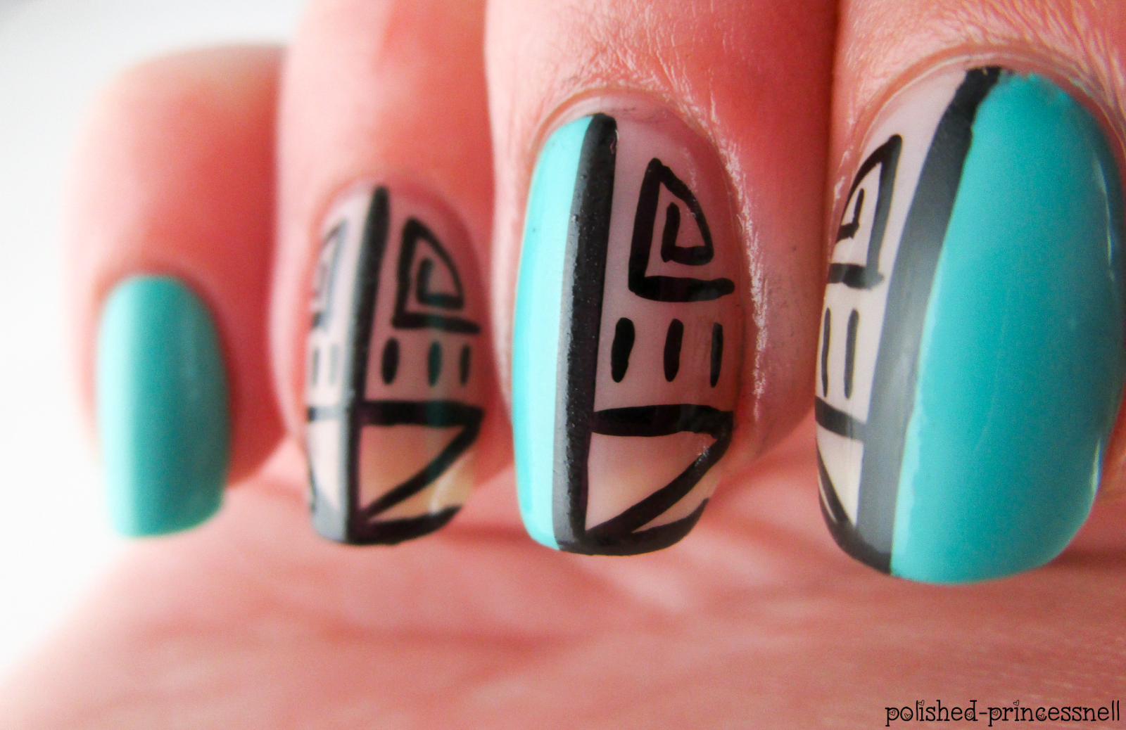 Polished Princessnell: Aztec Negative Space Nails