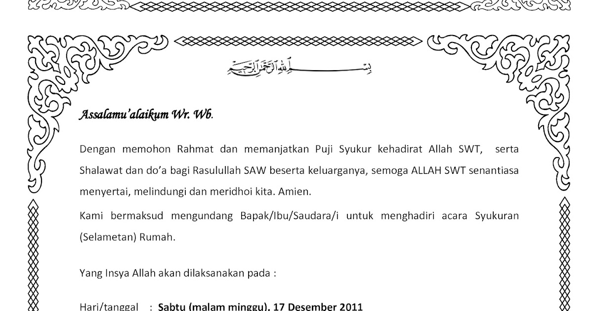 640 Contoh Undangan Syukuran Di Grup Wa Gratis Terbaik