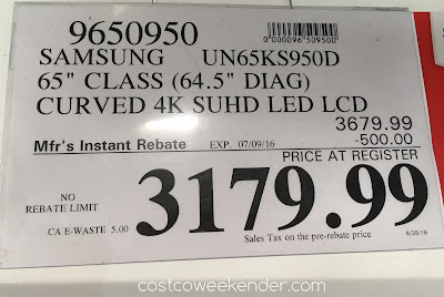 Costco 9650950 - Deal for the Samsung UN65KS950D 65
