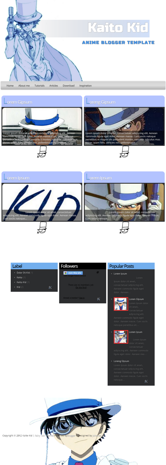 Kaito Kid Blogger Template