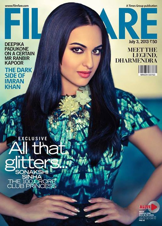 Sonakshi Sinha On Filmfare Magazine July 2013 Issue Bollywood News