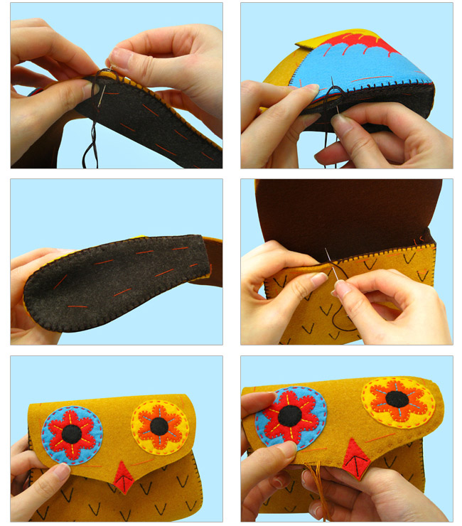 Felt Purse Tutorial. Owl Gift Bag. Sewing Tutorial in Pictures. 