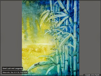 "Good Luch and Longevity" by JoAnn Hayden watercolor by JoAnn Hayden