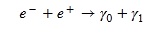 Ecuación de la colisión electrón - positrón