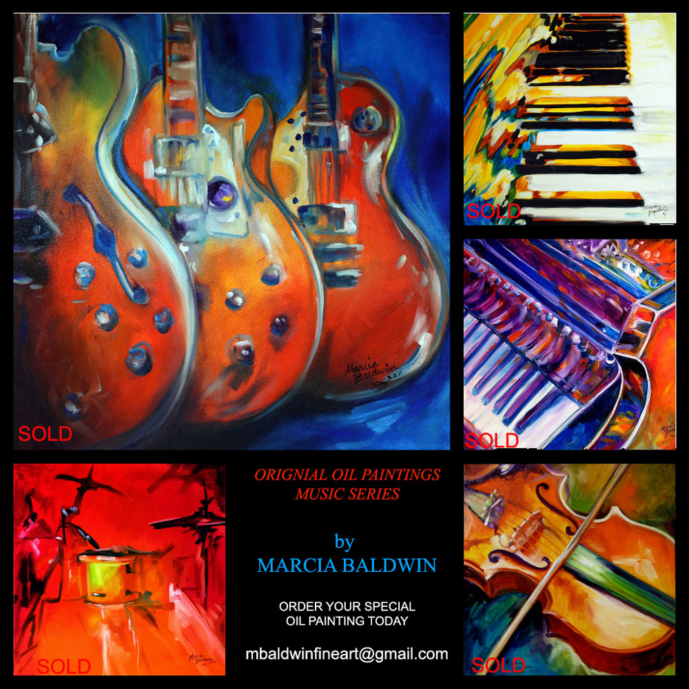 Daily Paintings Fine Art Originals by Marcia Baldwin GUITAR JAZZ