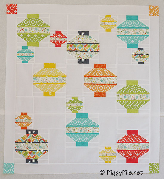 Piggy Pile Chinese Lanterns Front and Back