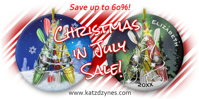 Kayak Christmas Tree ornaments by katzdzynes