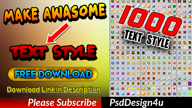 1000+ Awesome Text Styles For Photoshop Download Free | Photoshop Styles Pack | #PsdDesign4u
