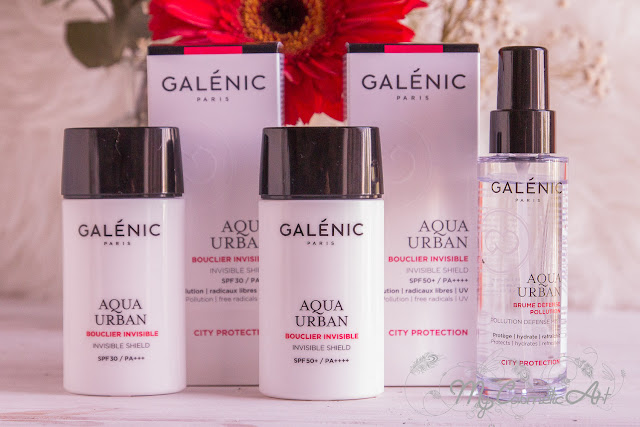 Colección Aqua Urban de Galenic, protección urbana contra la contaminación y la radiación solar.