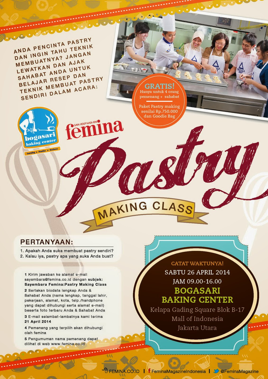 Pastry Making Class with Bogasari Baking Center and Femina Magazine