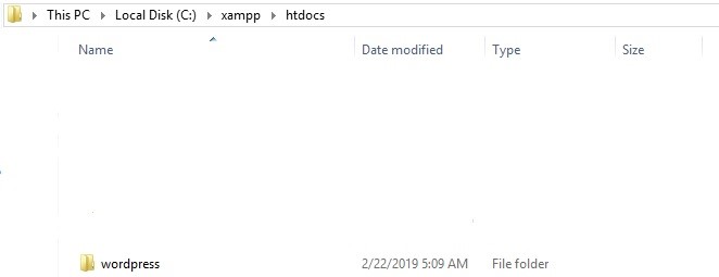 xampp install wordpress in subdirectory