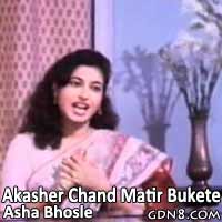 Akasher Chand Matir Bukete Lyrics (আকাশের চাঁদ মাটির বুকেতে) Asha Bhosle