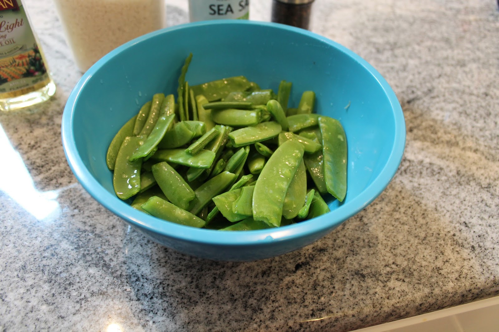 Dinner with the Grobmyers Oven Roasted Sugar Snap Peas