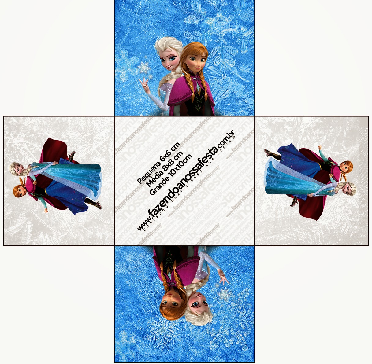 Frozen Nevando: Cajas para Imprimir Gratis. Este modelo es para hacer la invitación - cajita.