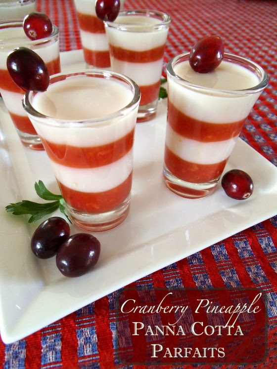 Cranberry Pineapple Panna Cotta from Swirls and Spice