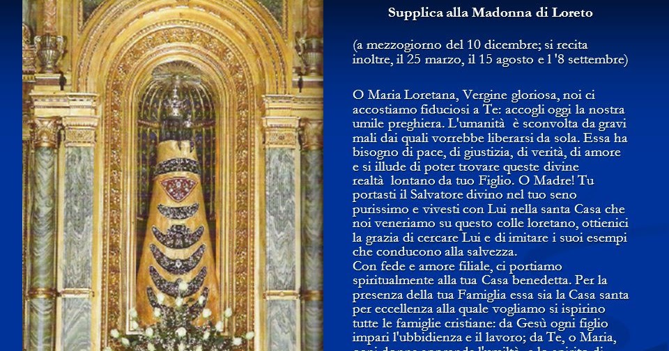 La Preghiera Quotidiana Supplica Alla Madonna Di Loreto
