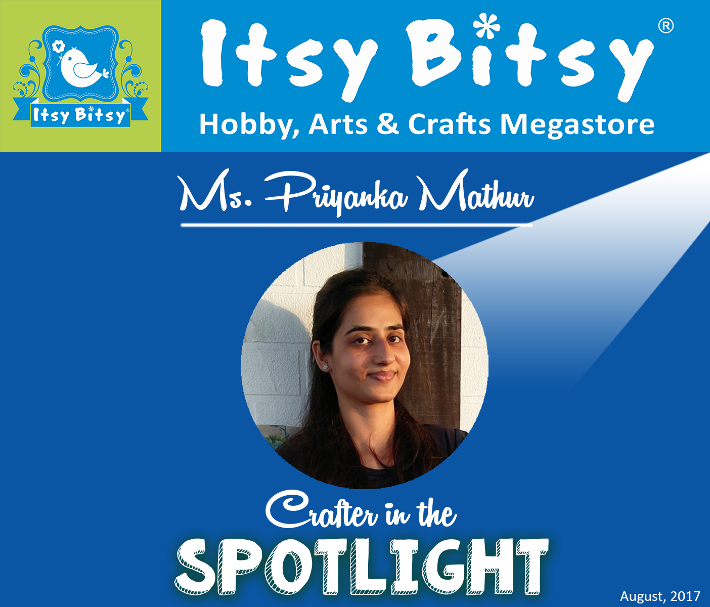 Itsy Bitsy August 2017 - Crafter in Spotlight