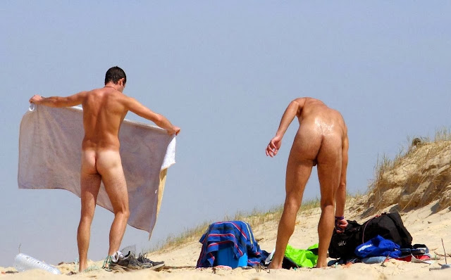 Naked Man Sunbathing On Sun Bed Alone On Skiathos Greek Island Stock Photo