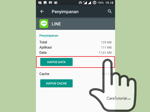 Hapus Data Aplikasi LINE for Android