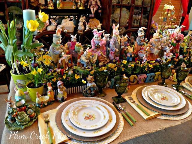 Comes Peter Cottontail Tablescape, Easter, Domestications, bunnies