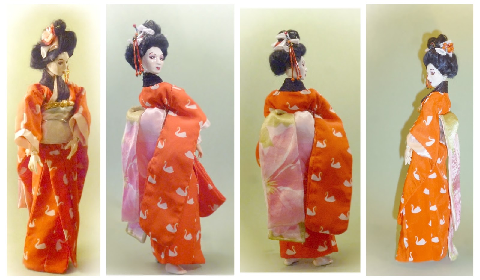 muñecas geisha de porcelana