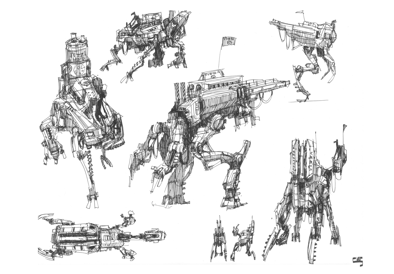 Chris Armstrong Product Concept: Artic Delivery Mech + Sketch Process