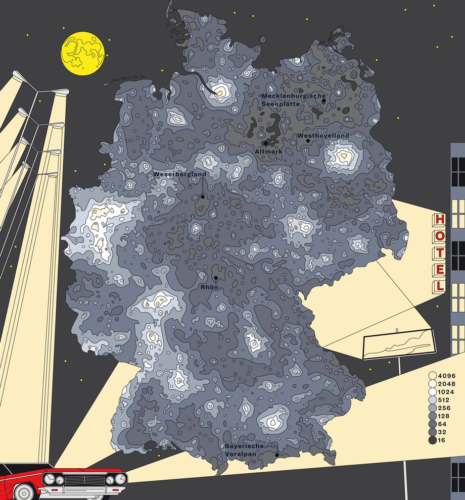 Light pollution map of Germany - Germany 