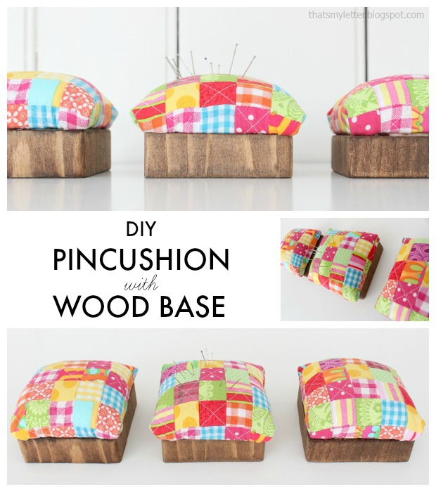 DIY Quilted Pincushion with Wood Base Jaime Costiglio