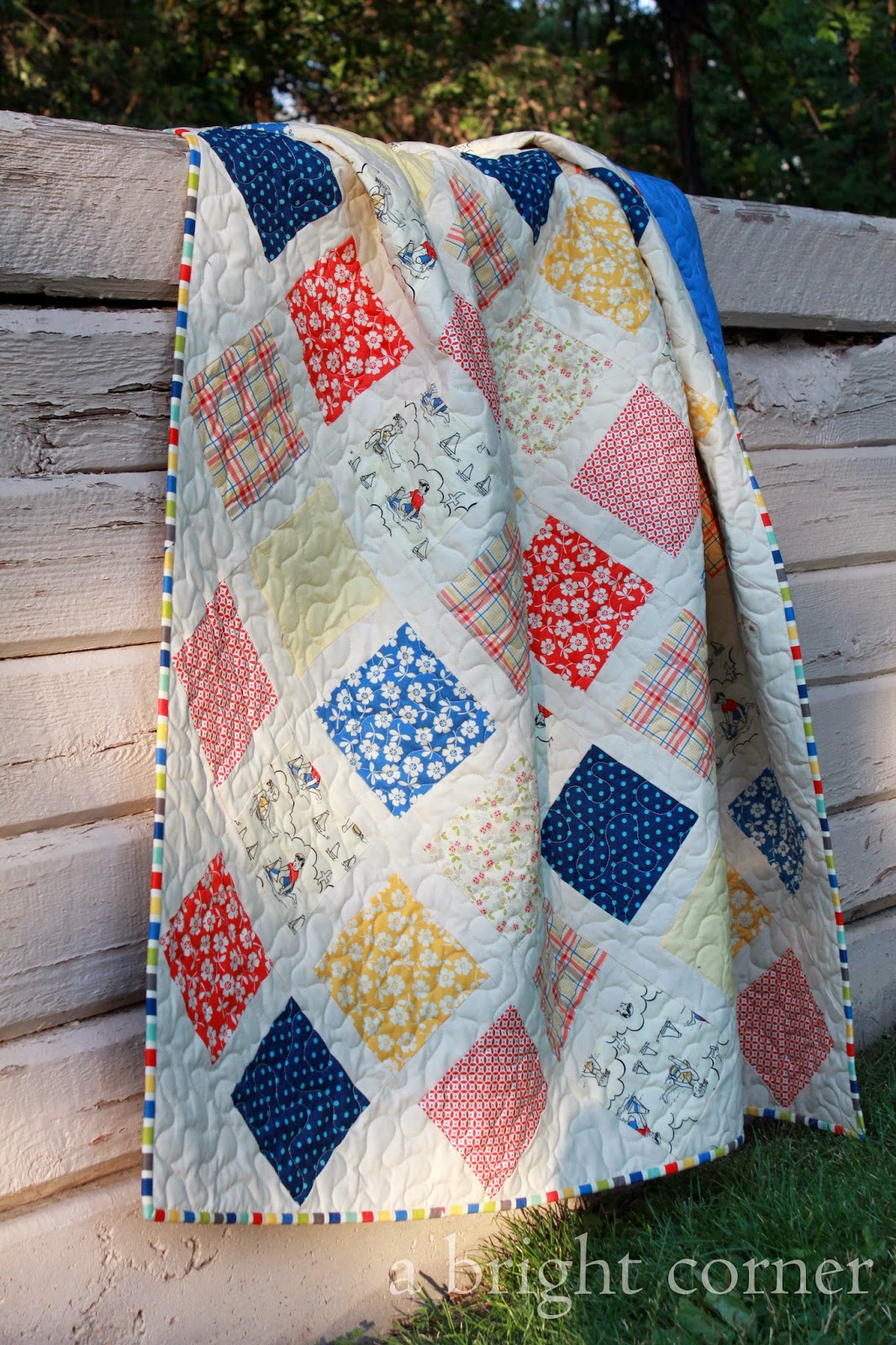 Seaside Squares quilt by Andy @ A Bright Corner