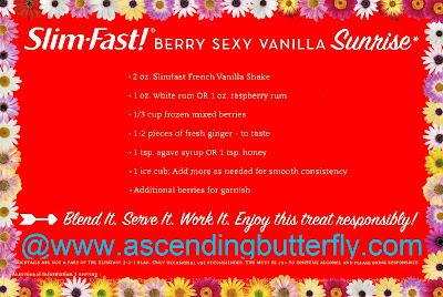 Slim-Fast, Berry Sexy Vanilla Sunrise, Cocktail, Recipe, Rum, Alcohol, Spirits, #SlimFastVeranoSexy