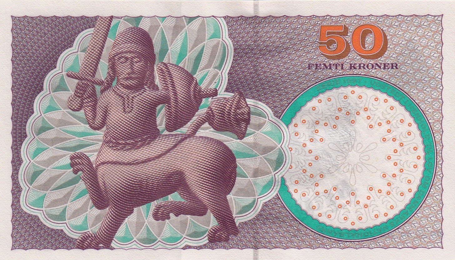 50 Danish Kroner note 1999