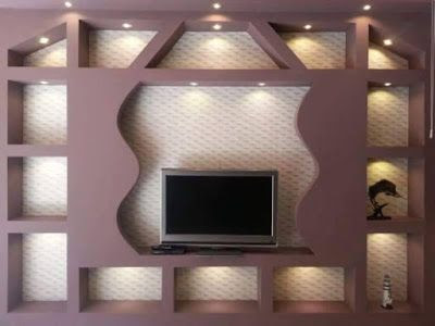 Gypsum tv wall cabinets designs catalogue 2019