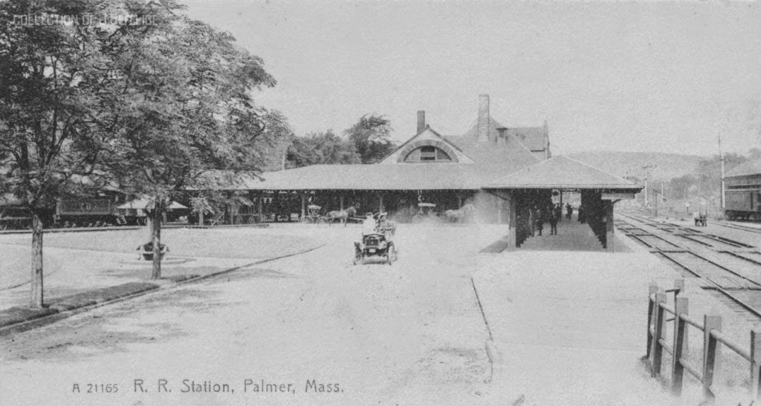 New England Depot POSTCARD VIEW Palmer Massachusetts, Circa 1906